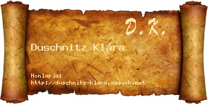 Duschnitz Klára névjegykártya